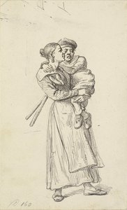 En kvinne bærer en krøpling av Wilhelm Marstrand