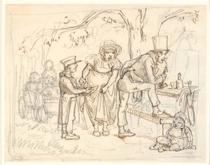 En ulykke på skomakerfamiliens skogstur av Wilhelm Marstrand