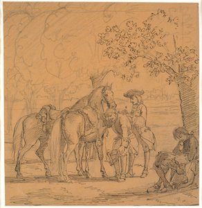 Frederik V innvilger teologens søknad, (C. D. Biehls Breve, utg. 1865) av Wilhelm Marstrand
