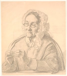 Gammel dame tråkker på en synål av Wilhelm Marstrand
