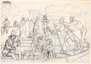 Gondolscene fra Venezia av Wilhelm Marstrand