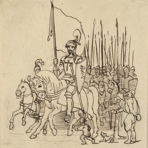 Holger Danske i spissen for sine ryttere av Wilhelm Marstrand