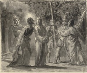 Jesus blir kysset av Judas i Getsemane hage av Wilhelm Marstrand