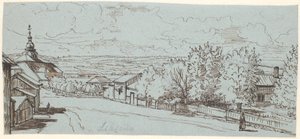 Landveien til Leksand kirke, Dalarne av Wilhelm Marstrand