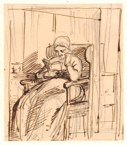 Gammel dame leser av Wilhelm Marstrand