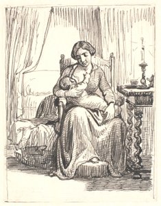 Mor med pleiebarn, t.h. tent lys