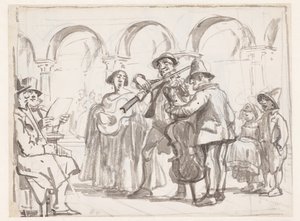 Musikeren på Marcus Square, Venezia av Wilhelm Marstrand