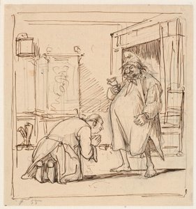 Peder Paars 1. bok 4. sang. Per Degn er reddet fra namsmannen av Wilhelm Marstrand