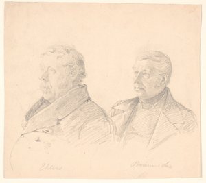 Portretter av to innbyggere i Roskilde "Ehlers" og "Brünniche av Wilhelm Marstrand