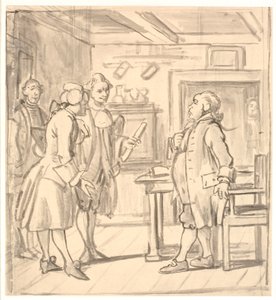 Rådmennenes gratulasjonsbesøk. (Den politiske pitcher) av Wilhelm Marstrand