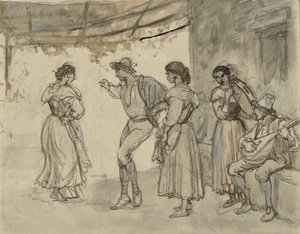 Saltarellodans av Wilhelm Marstrand
