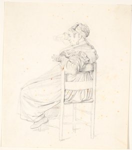 Sittende eldre italiensk kvinne av Wilhelm Marstrand