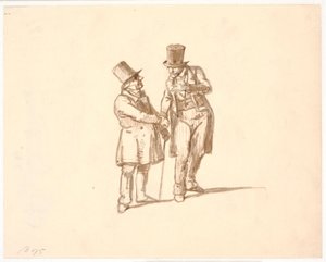 To herrer i høye hatter snakker av Wilhelm Marstrand