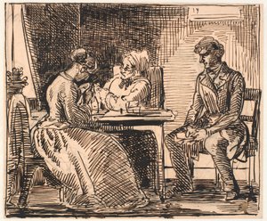 Utkast til "Picture of Everyday Life" (Beilerens besøk) av Wilhelm Marstrand