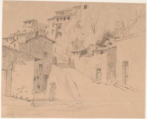 Via Piave med La Porta Su i Olevano Romano av Wilhelm Marstrand