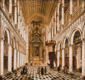 Interiør av jesuittkirken i Antwerpen, 1668. av Wilhelm Schubert van Ehrenberg