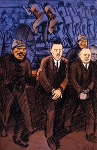 Karikatur av tyske ingeniører i Russland, fra magasinet Simplicissimus