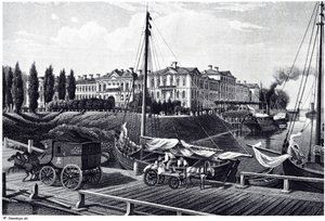 Utsikt over Mitau-slottet, ca. 1850 av Wilhelm Siegfried Stavenhagen