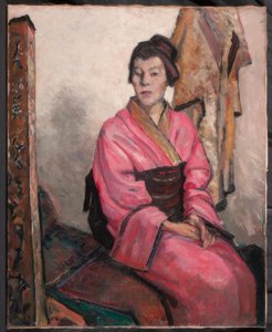 Dame i kimono av Wilhelm Thöny