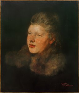 Blond med pels av Wilhelm Trübner