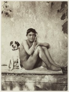 Boy and His Dog, Taormina, Italia, ca. 1900 (albumintrykk) av Baron Wilhelm von Gloeden