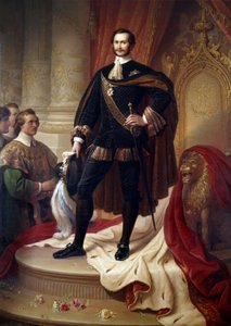 Portrett til fots av Maximilian II Joseph (1811-1864), konge av Baviere, maleri av Wilhem von Kaulbach (1805-1874) av Wilhelm von Kaulbach