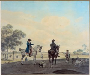 To ryttere foran et landskap av Wilhelm von Kobell