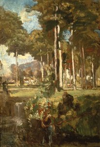 Berkenbos (olje på panel) av Willem Adriaan van Konijnenburg
