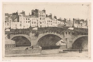 Pont Neuf (original tittel på objekt) av Willem Adrianus Grondhout (signed by artist)