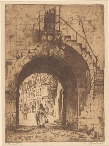 Rothenburg (original tittel på objekt) av Willem Adrianus Grondhout (signed by artist)