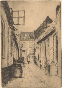 Gate i Voorburg (original tittel på objekt) av Willem Adrianus Grondhout (signed by artist)