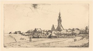 Veere (original tittel på objekt) av Willem Adrianus Grondhout (signed by artist)