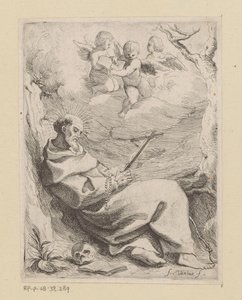 Den hellige Frans av Assisi med krusifiks av Willem Basse (attributed to)