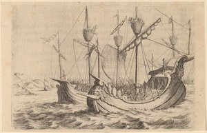 Hannibals marine som kjemper mot Rhodians, 1634.