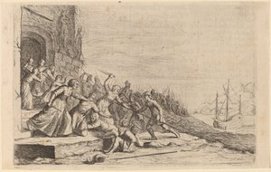 Tilhengerne av Solon forsvarer Venus-tempelet, 1634.