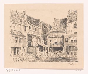 Baksiden av gamle hus, i Enkhuizen Gamle hus, Enkhuizen (original tittel)