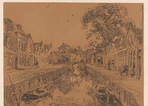 Kanal med gamle hus av Willem Bastiaan Tholen
