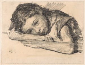 Liesbeth eller Dora Arntzenius som barn, støttet på en arm av Willem Bastiaan Tholen