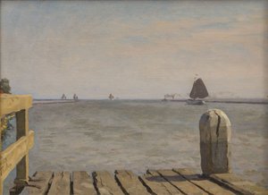 Pier i Enkhuizen, 1918. av Willem Bastiaan Tholen