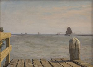 Pier i Enkhuizen. 1918 av Willem Bastiaan Tholen