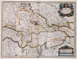 Hertugdømmet Mantua, kart av Willem Blaeu (1571-1638), Italia av Willem Blaeu