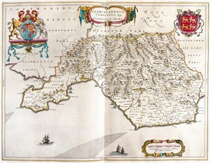 Glamorgan shire, i #39;Theatrum Orbis Terrarum, sive Atlas Novus#39; av Willem Blaeu, Amsterdam av Willem Blaeu