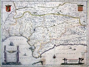 Kart over Andalusia, Spania (gravering)