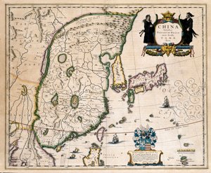 Kart over Kina, Japan og Korea. (gravering av Willem Blaeu