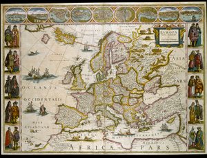 Kart over Europa. (gravering
