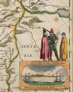 Kart over Tartary, av Willem Janszoon Blaeu, fra Atlas Maior eller Novus Detail av Willem Blaeu