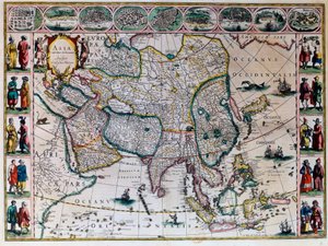 Verdens teater eller det nye atlaset Amsterdam. Geografisk kart over Asia av Willem Janszoon Blaeu (1571-1638) av Willem Blaeu