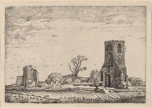 Ruinene av en kirke (kapellet i Eykenduynen nær Haag)