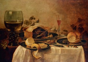 Stilleben med fruktpai, 1635