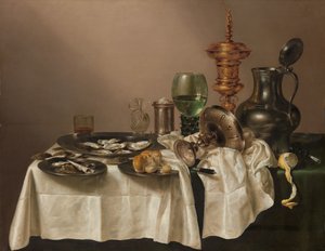 Stilleben med en forgylt kopp Stilleben med forgylt beger av Willem Claesz. Heda
